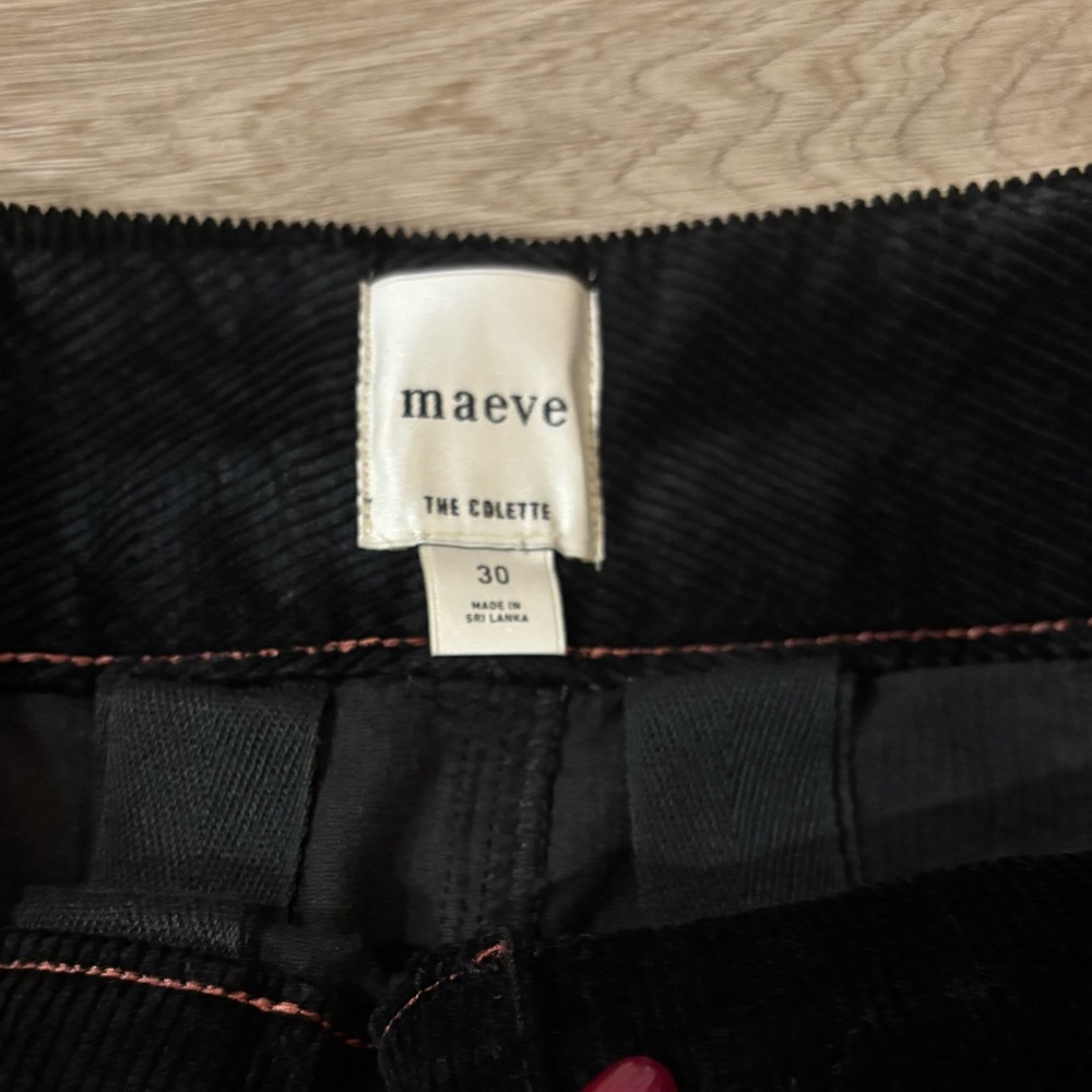 Black corduroy Maeve by Colette pants